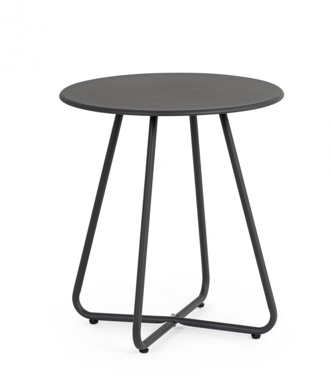 BIZZOTTO Kulatý konferenční stolek JABLE antracit ø45 cm