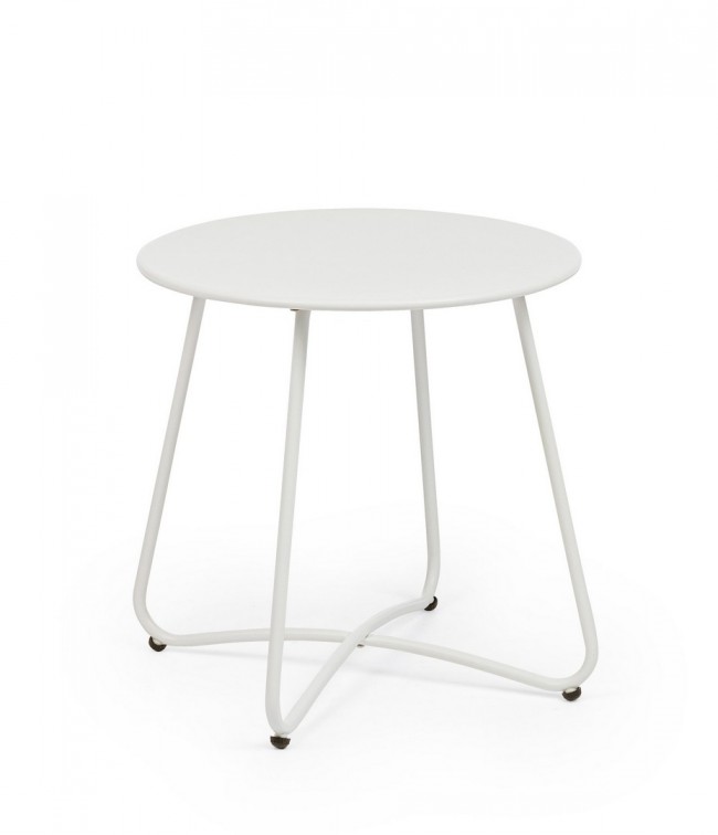 BIZZOTTO Kulatý konferenční stolek AUSTIN bílý ø45 cm
