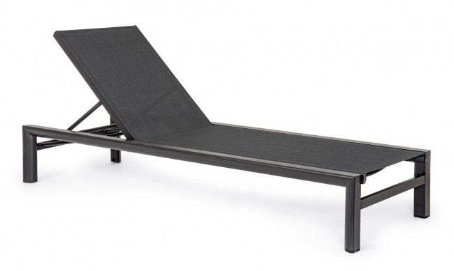 BIZZOTTO Hliníkové zahradní lehátko SKIPPER antracit