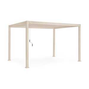 BIZZOTTO Krémová hliníková pergola s uzavíracími lamelami a LED páskem OCEAN 3x4 m