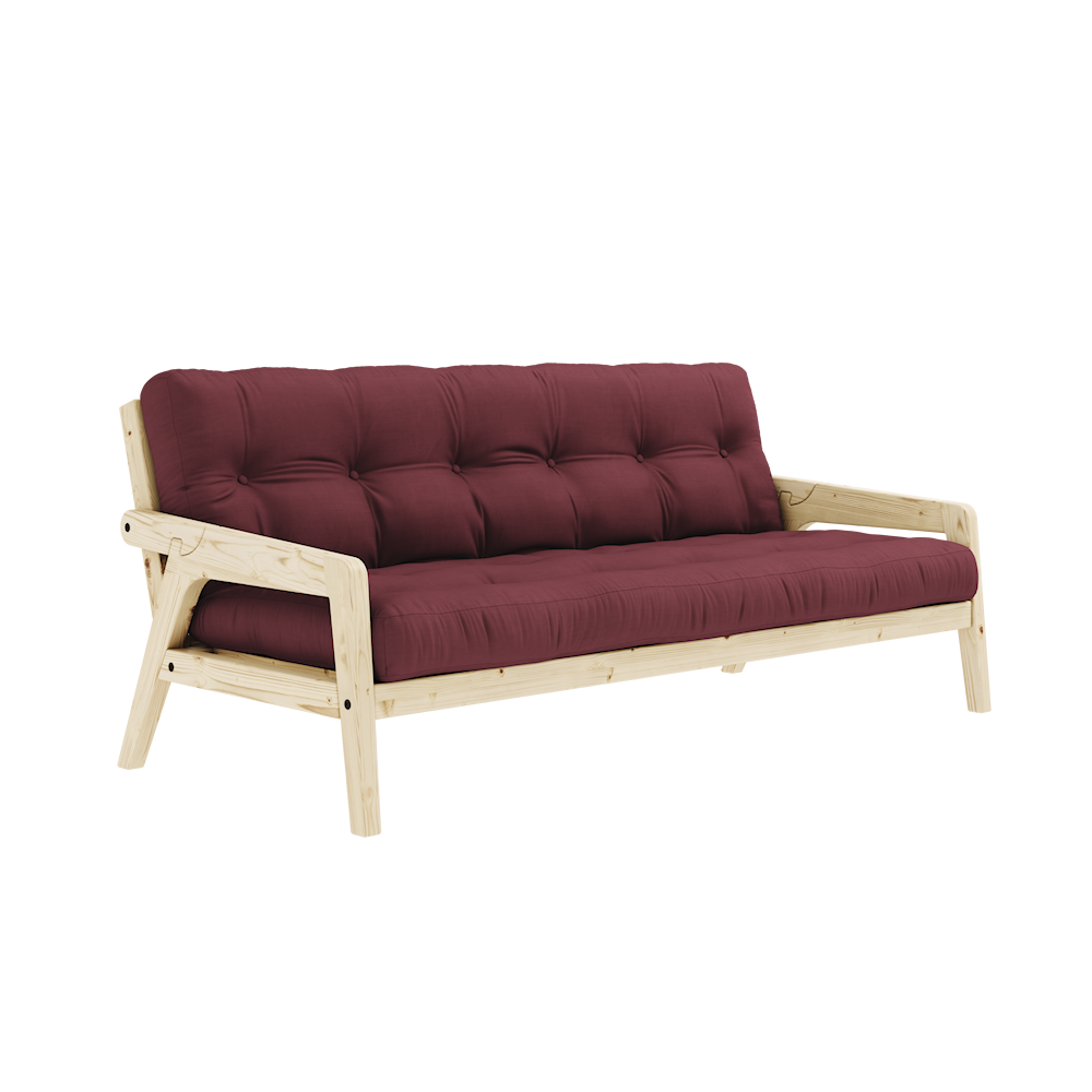 KARUP DESIGN Dřevěná rozkládací pohovka GRAB vínová 204 cm
