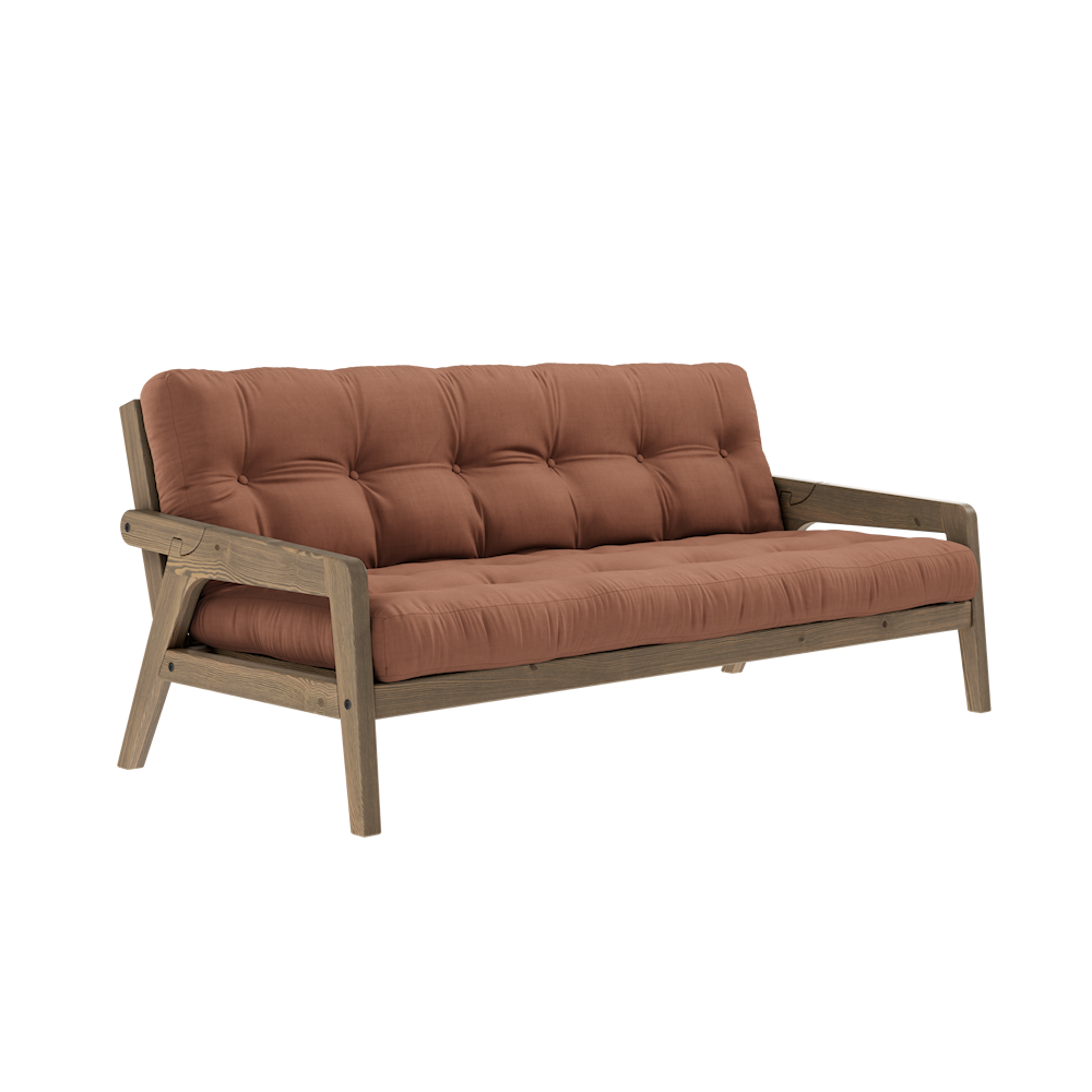 KARUP DESIGN Třímístná rozkládací pohovka GRAB hliněná hnědá 204 cm