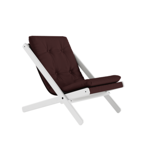 KARUP Skládací křeslo BOOGIE bíle lakované s hnědým potahem