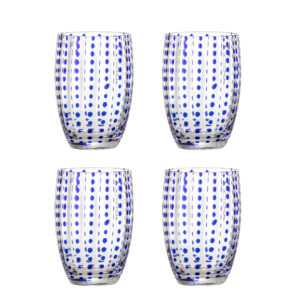 BLOOMINGVILLE Set 4 sklenic BRINLEY modrá 350 ml