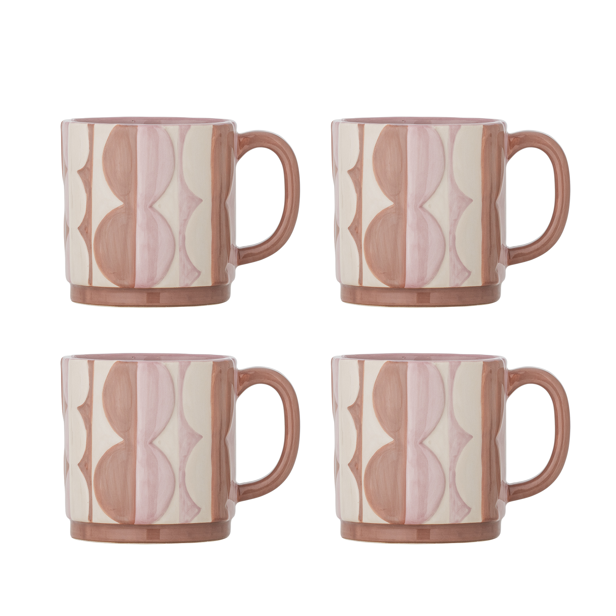 BLOOMINGVILLE Set 4 hrnků SAUL růžová 240 ml