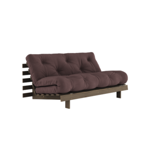 KARUP DESIGN Tmavě hnědá rozkládací pohovka ROOTS s konstrukcí z tmavě hnědého dřeva 160x200 cm