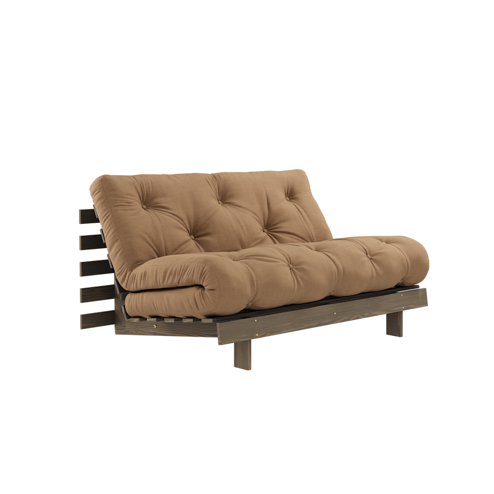 KARUP DESIGN Mocca rozkládací pohovka ROOTS s konstrukcí z tmavě hnědého dřeva 140x200 cm
