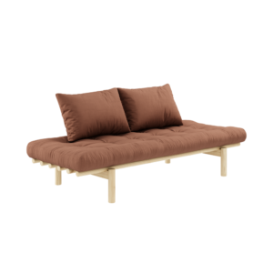 KARUP DESIGN Dřevěná pohovka PACE cihlově hnědá 75x200 cm