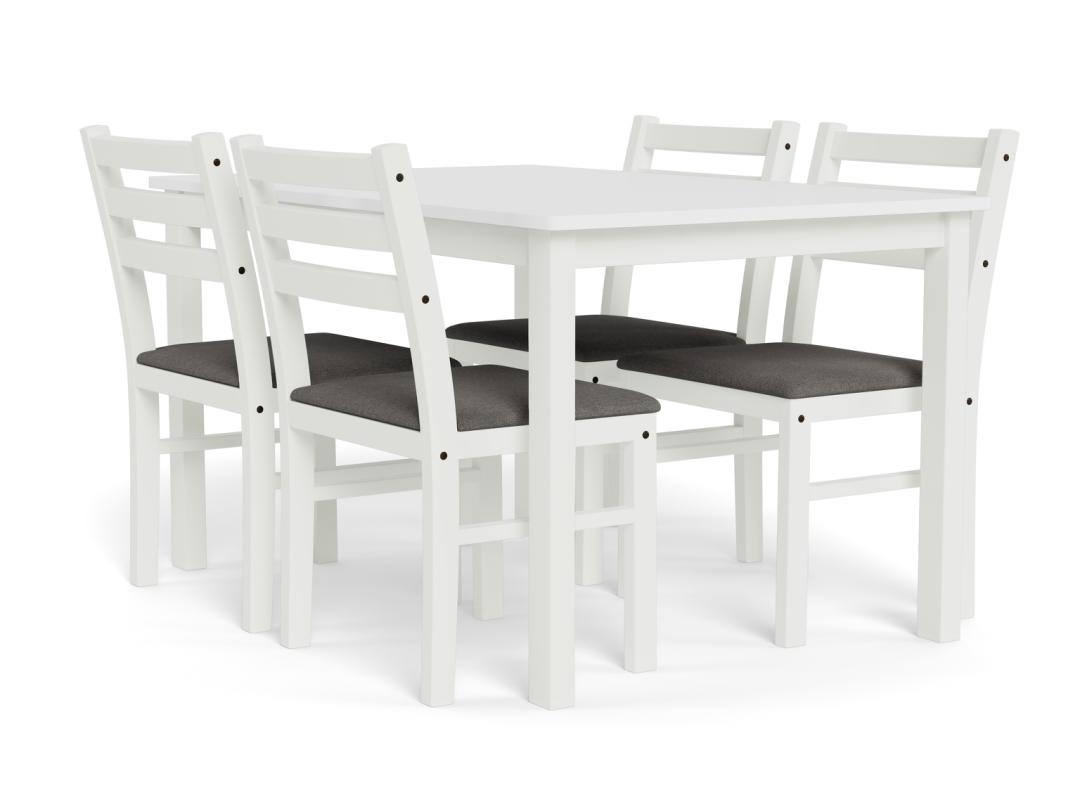 ACTONA Jídelní set stolu a čtyř židlí ALICANTE bílý 110x70 cm